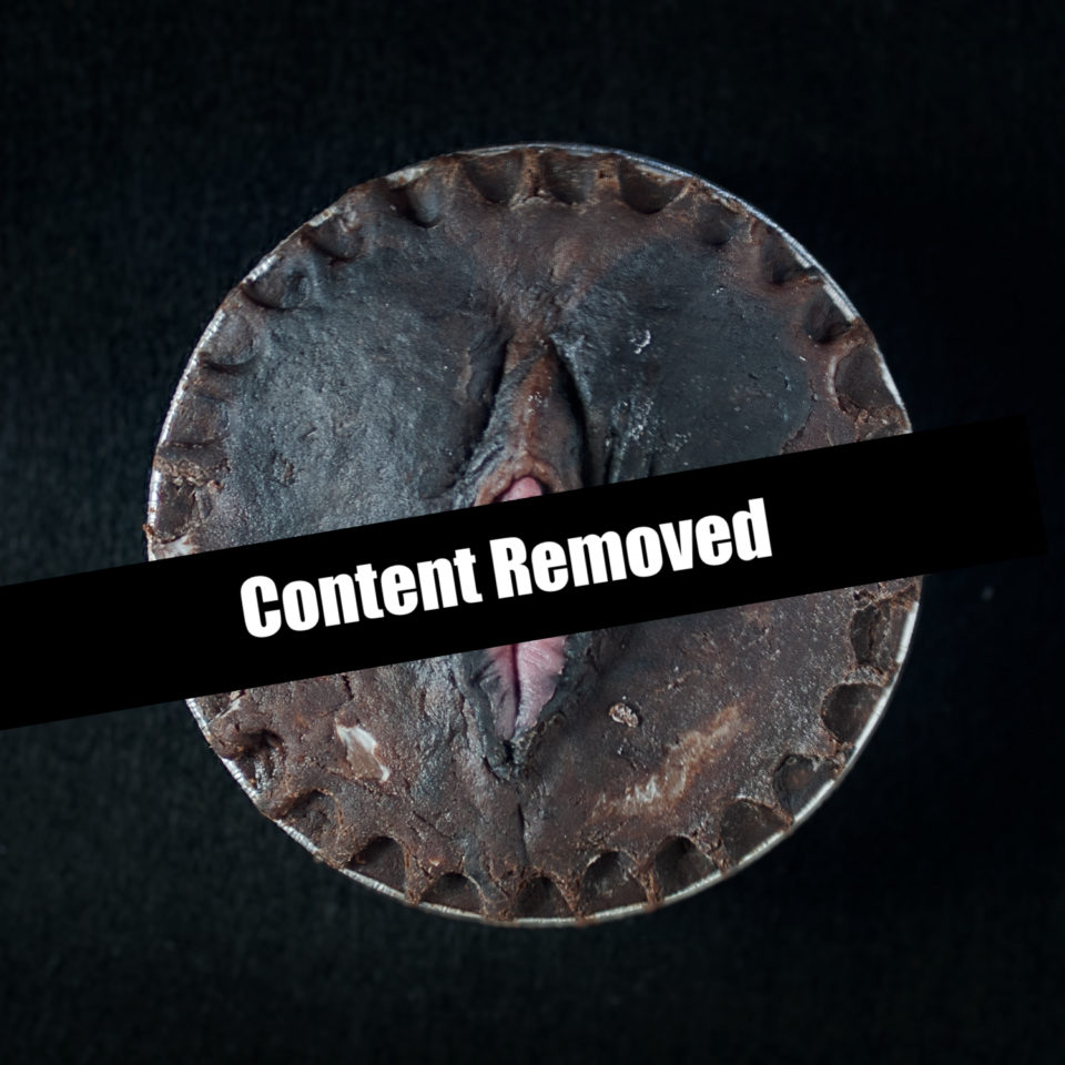 A vulva pie with a content removed bar across the inner labia